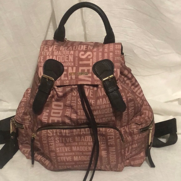Steve Madden Handbags - Steve Madden Pink Logo Backpack